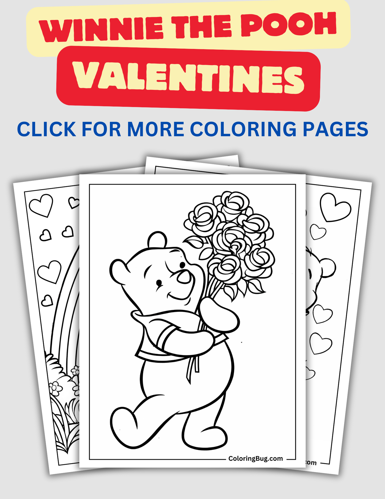 Winnie The Pooh Valentines Coloring Pages