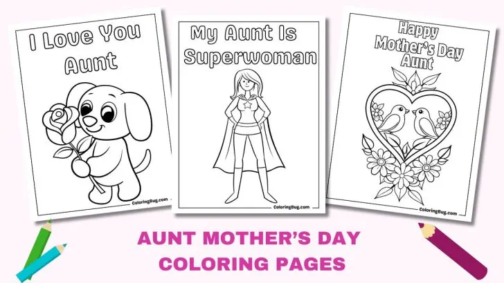 20 Aunt Mother&rsquo;s Day Coloring Pages (Free Printable PDFs)