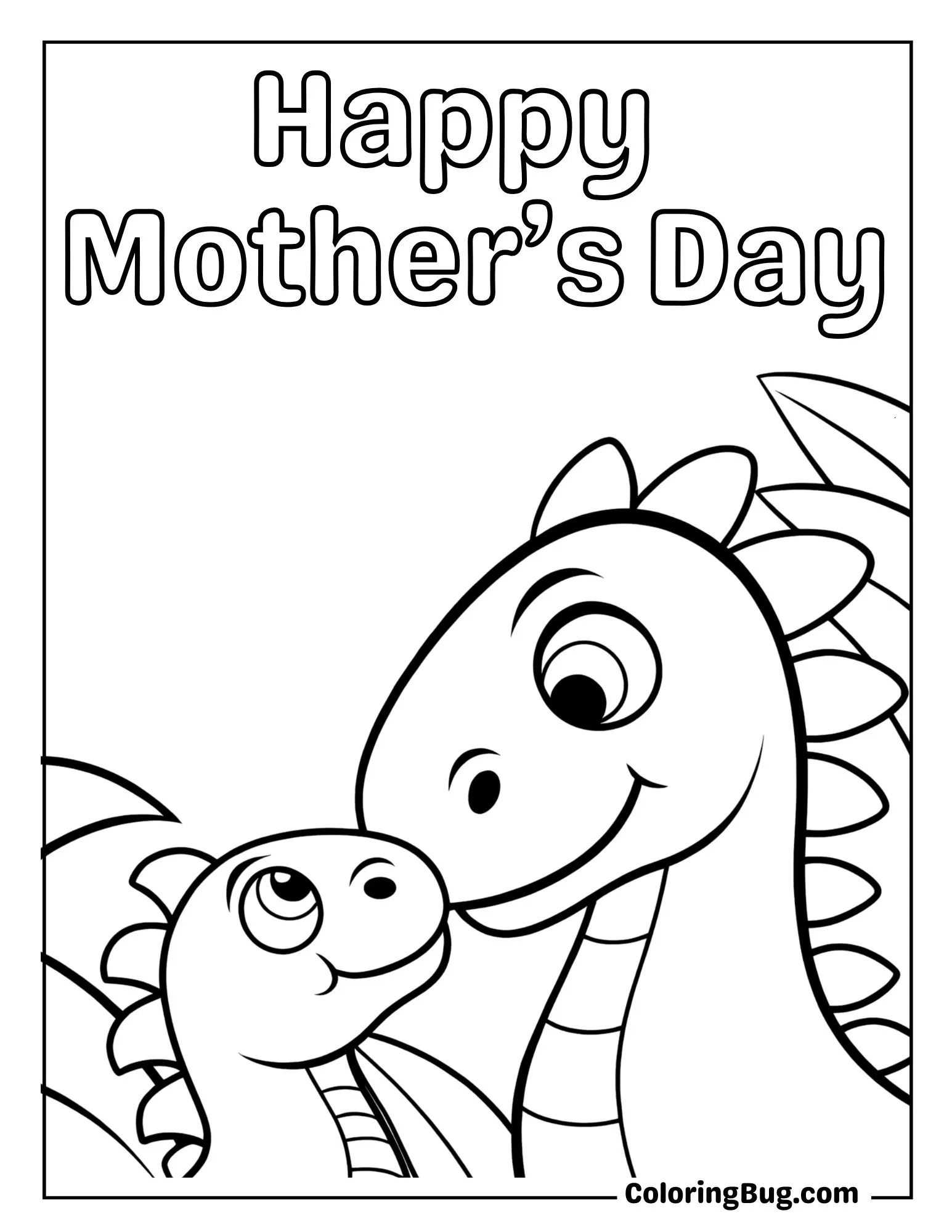 Baby Dinosaur Giving a Kiss To His Mom