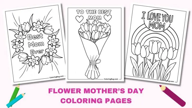 Beautiful Flower Mother's Day Coloring Pages