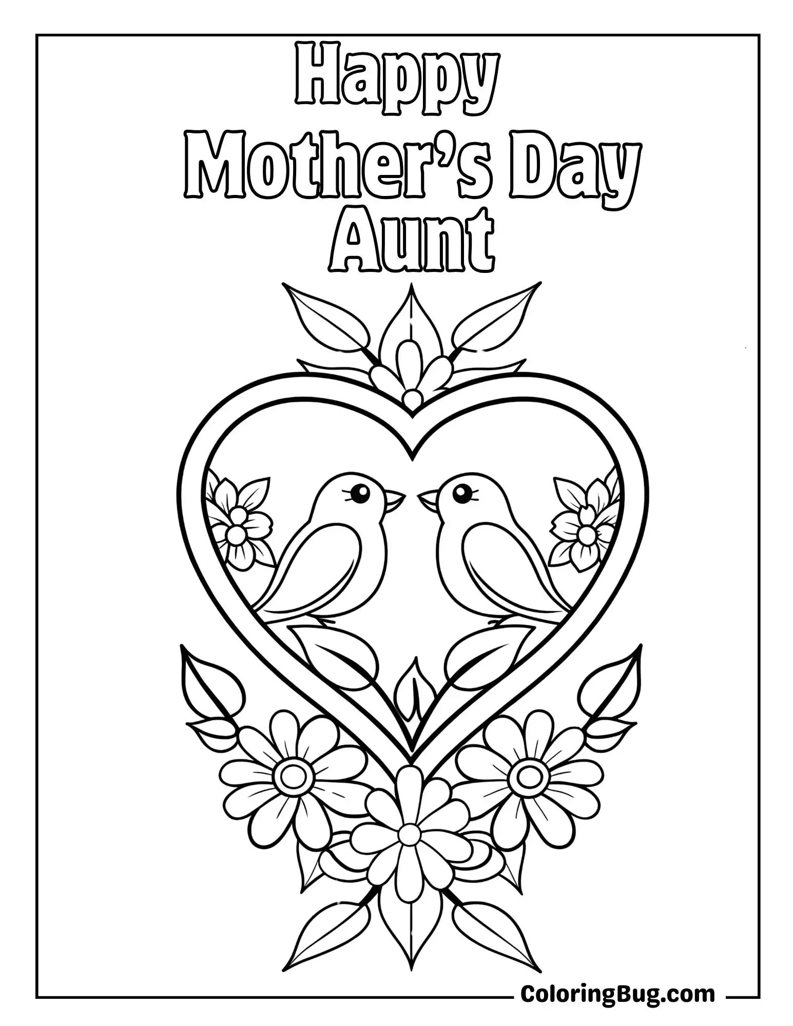 20 Aunt Mother's Day Coloring Pages (Free Printable PDFs)