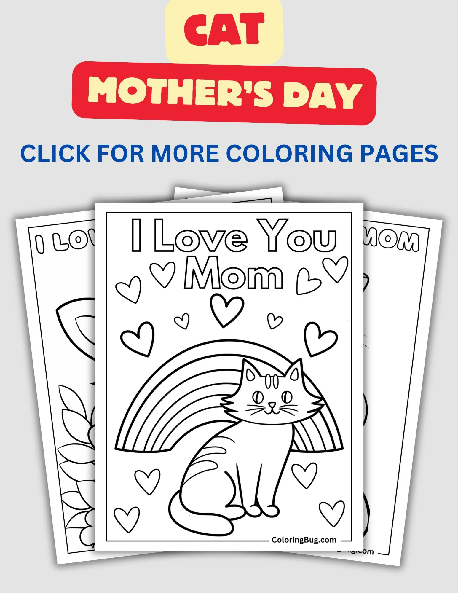 Cat Mother's Day Coloring Pages