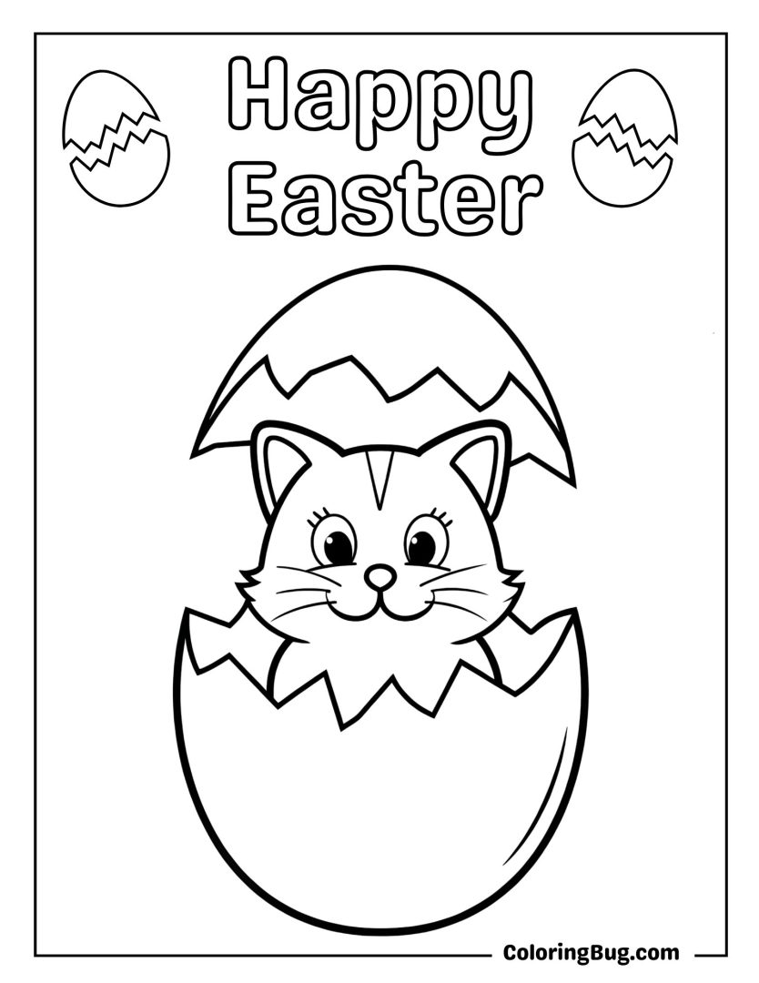30 Cat Easter Coloring Pages (Free Printable PDFs)