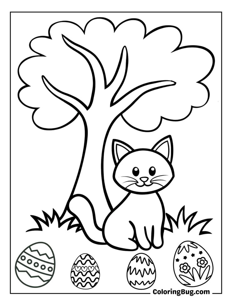 30 Cat Easter Coloring Pages (Free Printable PDFs)