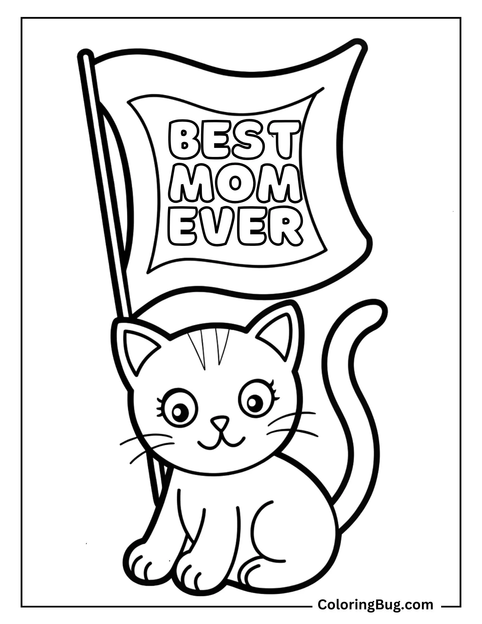 20 Cat Mother's Day Coloring Pages (Free Printable PDFs)