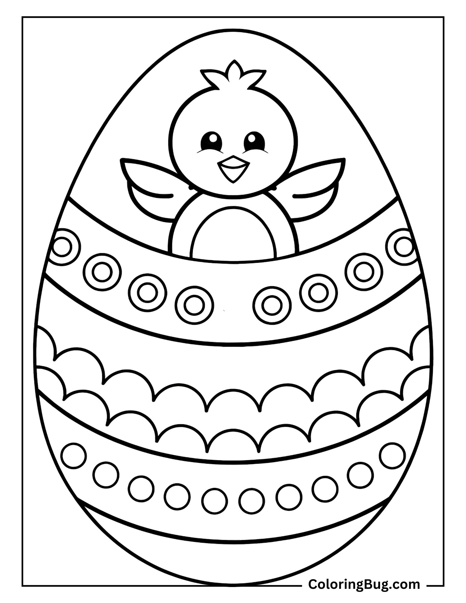 Chick Easter Egg Coloring sheet