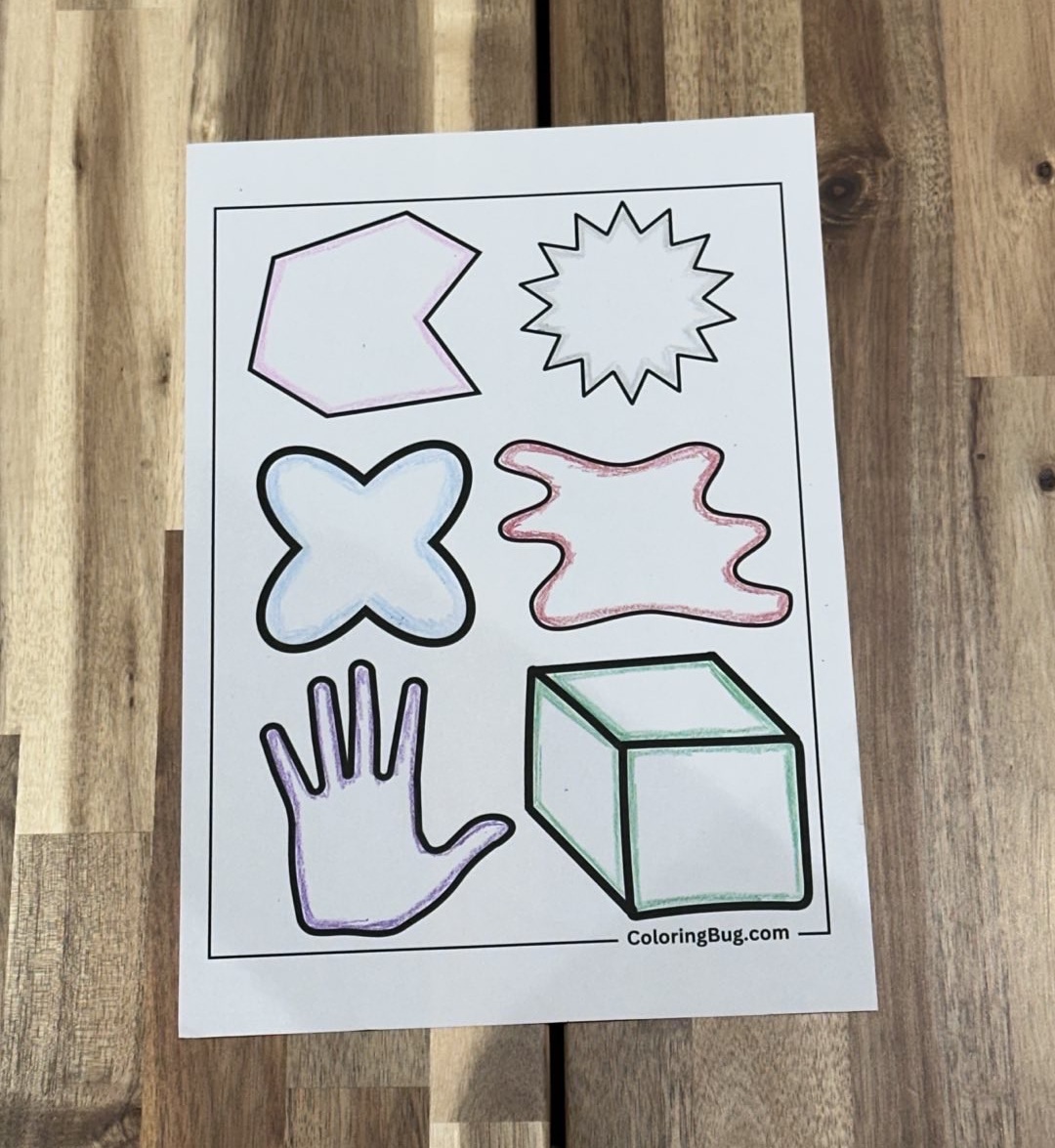 Complex and Irregular Shapes Coloring Page with Outlines Traced