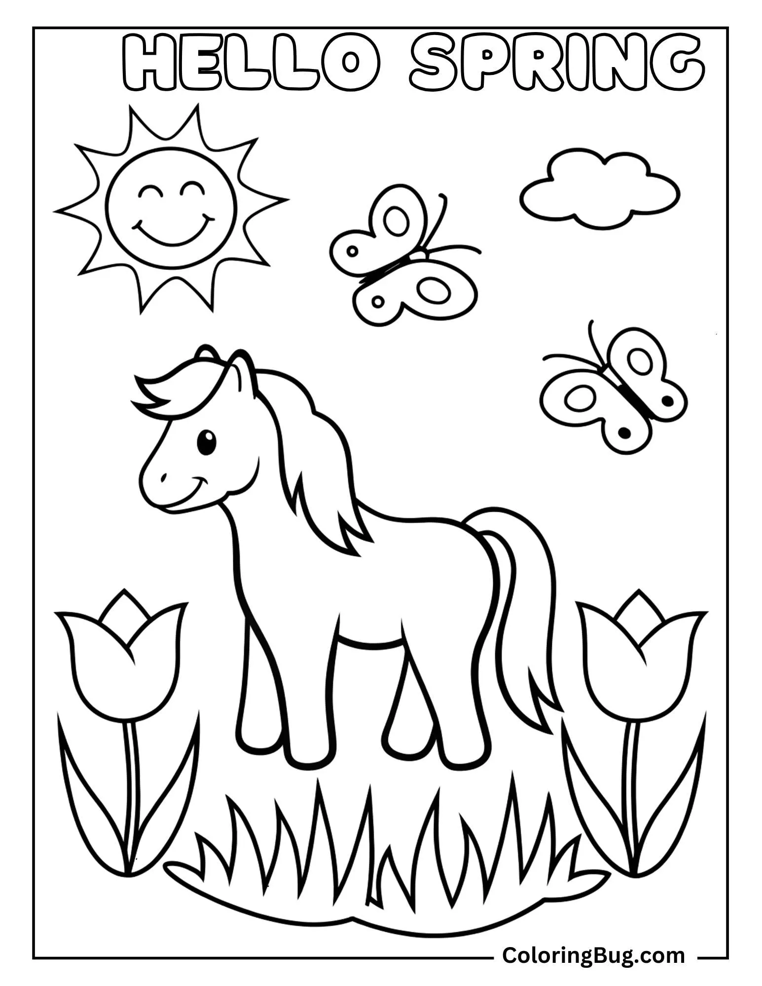 20 Horse Spring Coloring Pages (Free Printable PDFs)