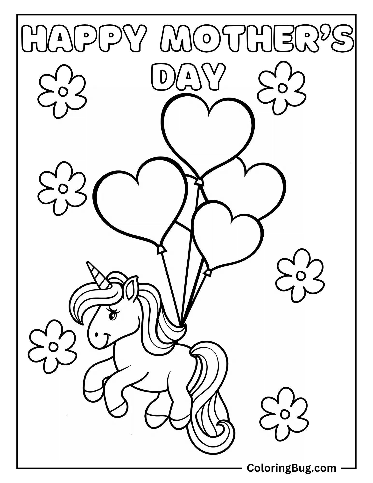 20 Unicorn Mother's Day Coloring Pages (Free Printable PDFs)