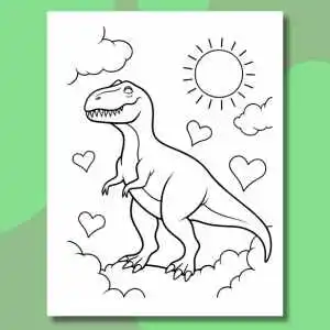 Dinosaur coloring book page of T-Rex