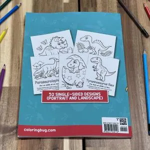 Dinosaur Coloring Book Back Cover by Coloring Bug