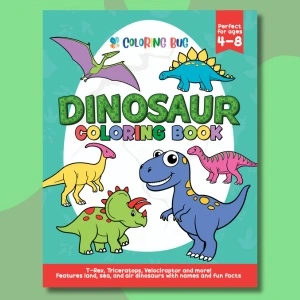 Dinosaur coloring book front cover