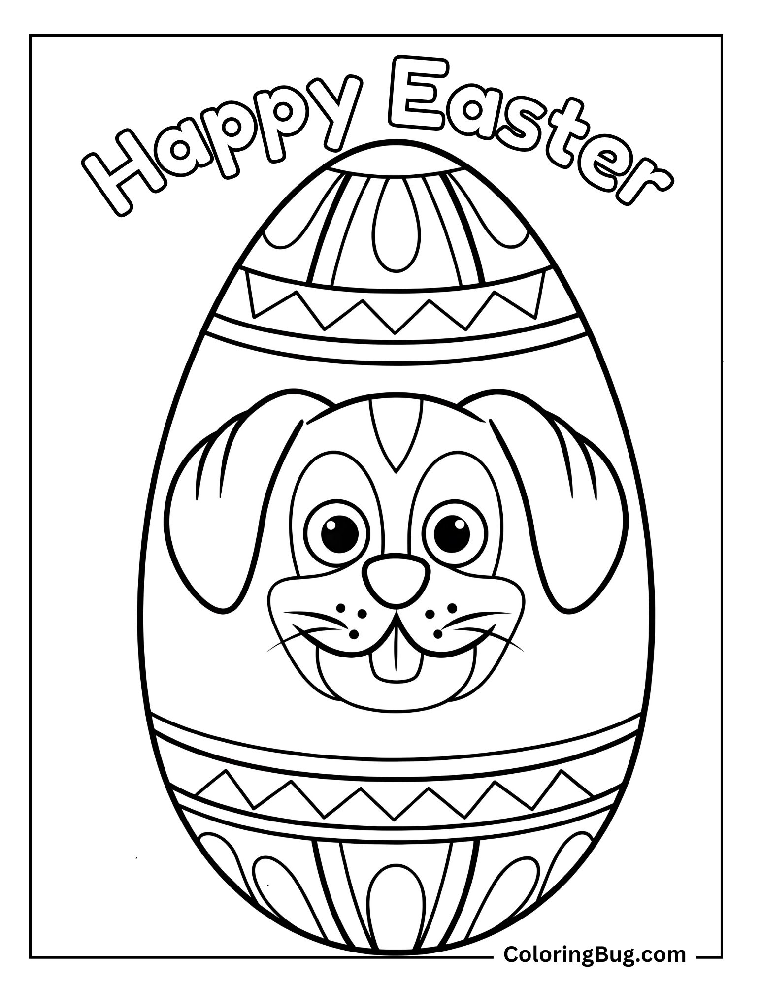 Dog Easter Egg Coloring Sheet