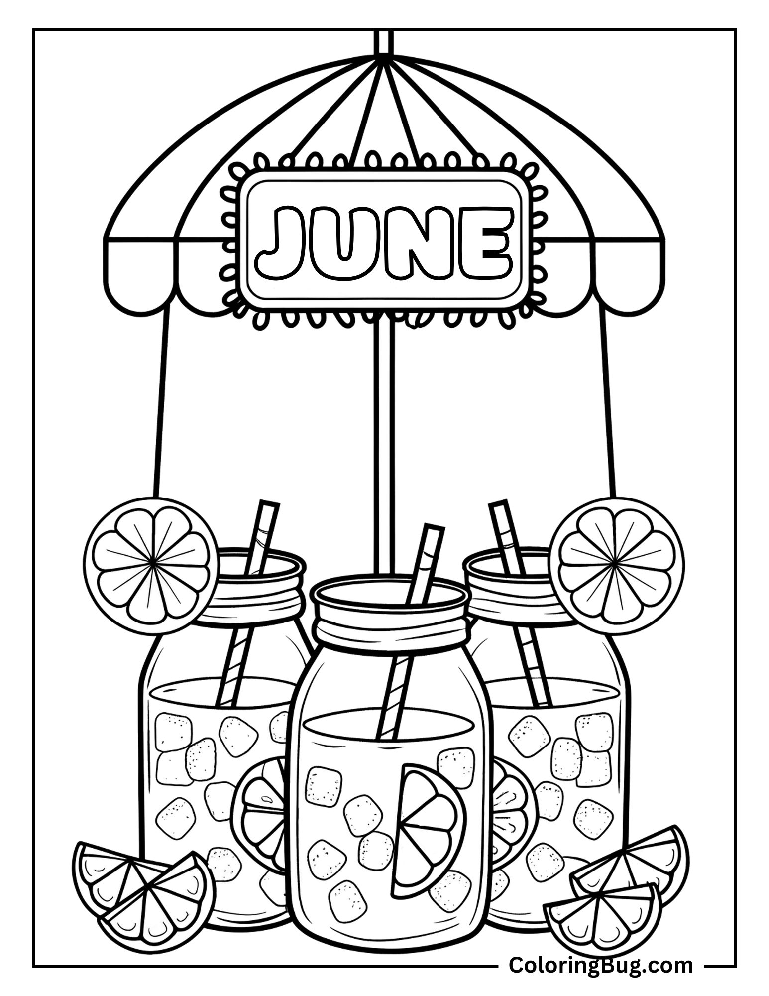 Fresh Lemonade Stand Coloring Sheet
