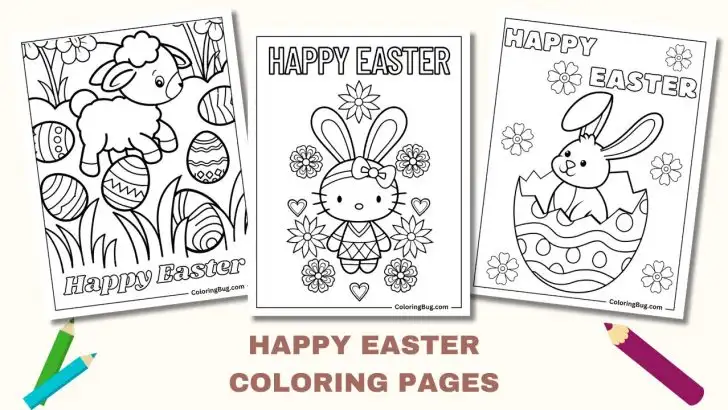 30 Happy Easter Coloring Pages (Free Printable PDFs)
