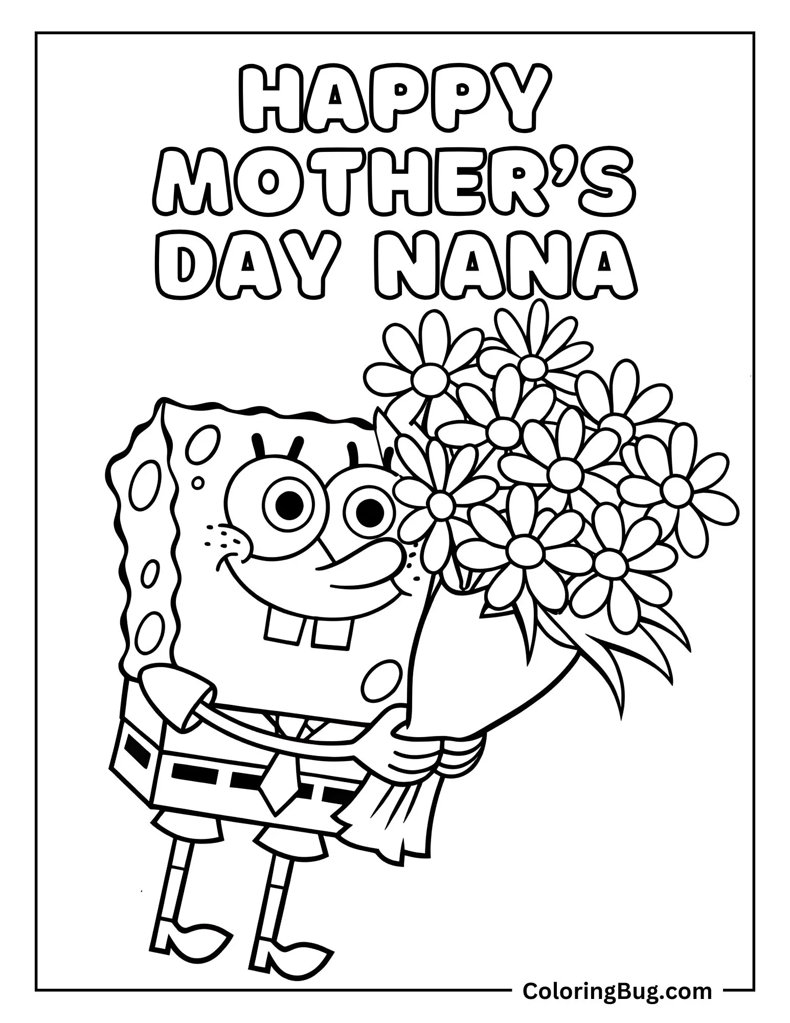 Heart Shaped Roses Bouquet For NanaColoring Sheet