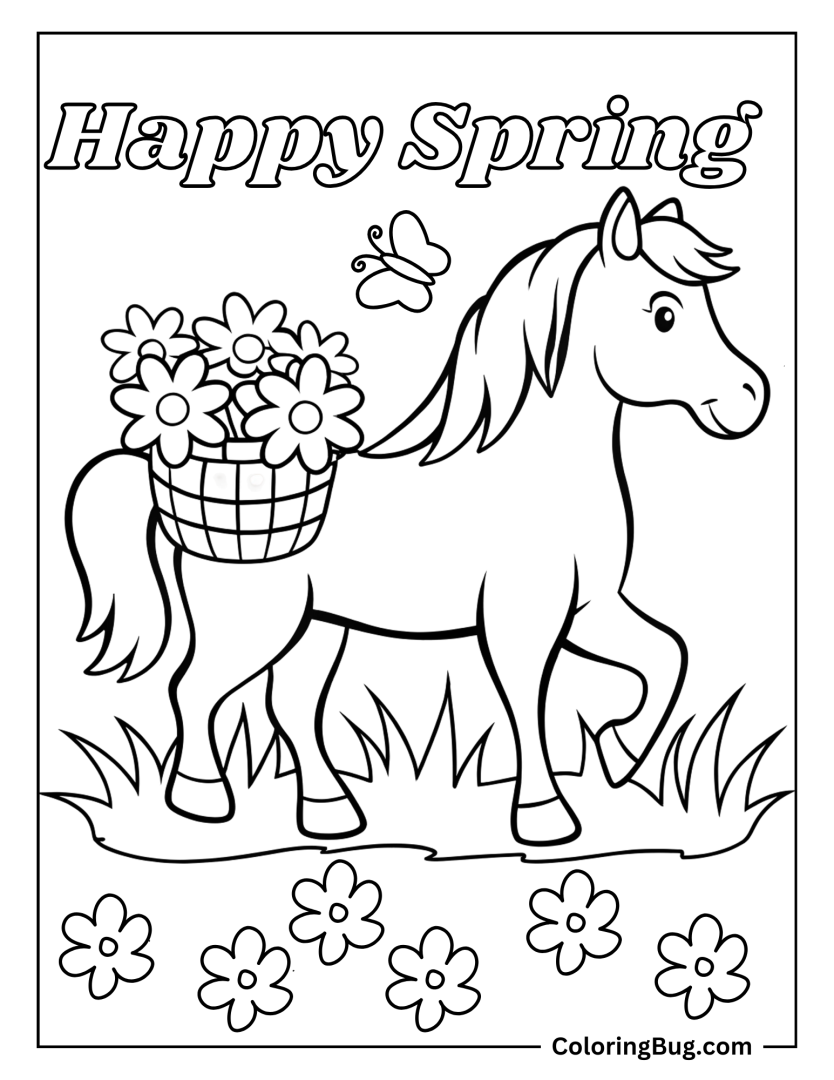 20 Horse Spring Coloring Pages (Free Printable PDFs)