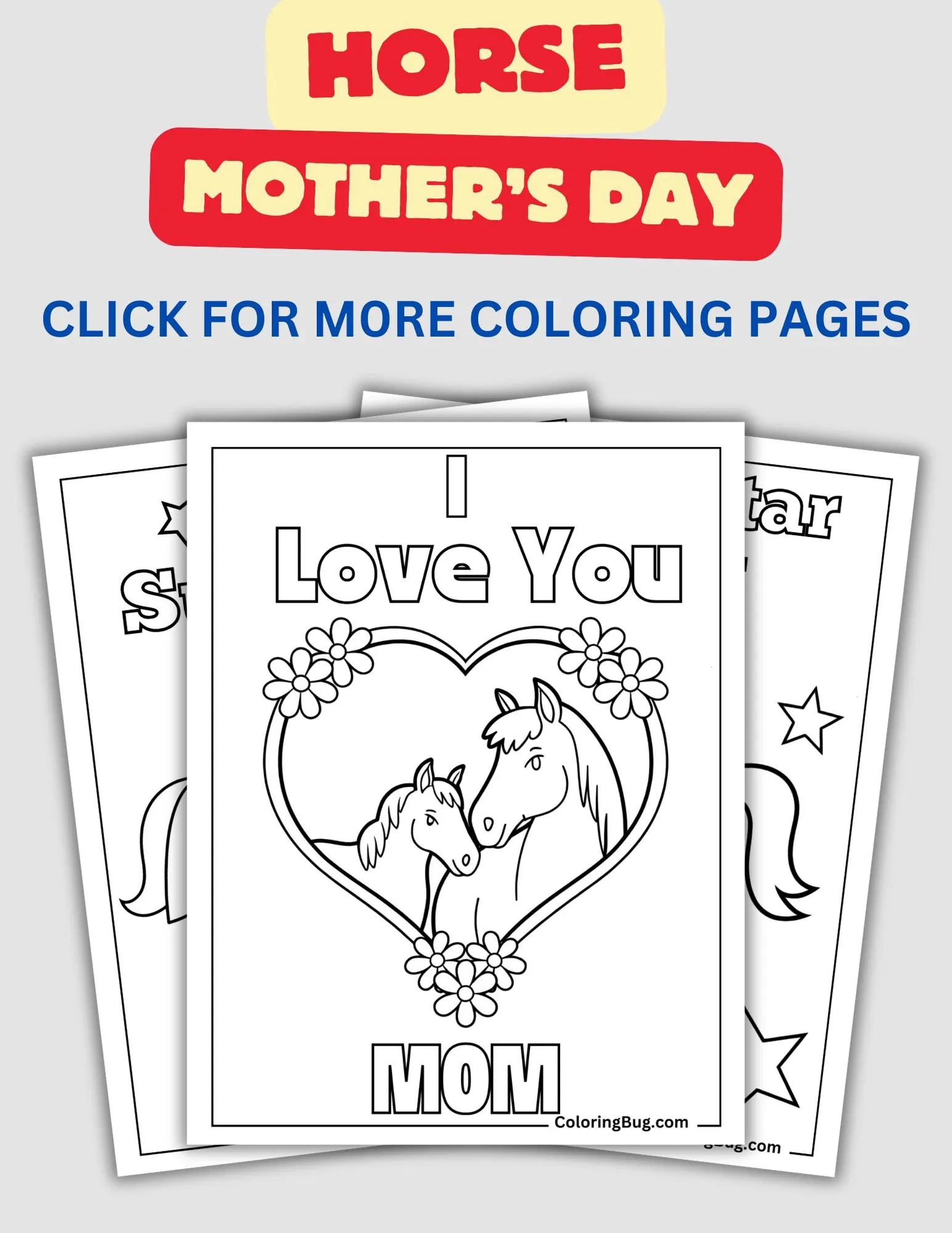 Horse Mother's Day Coloring Pages