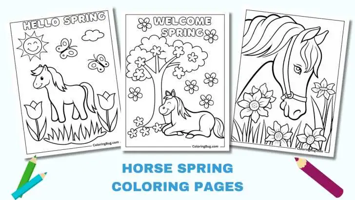 20 Horse Spring Coloring Pages (Free Printable PDFs)