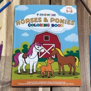 Horses and Ponies Coloring Book Front Cover