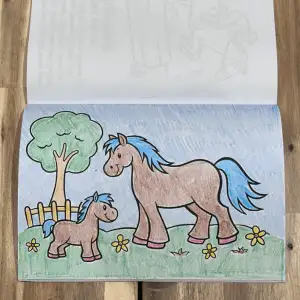 Horses and Ponies Coloring Book Page of Horse and Baby Horse