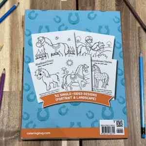 Horses and Ponies Coloring Book Back Cover