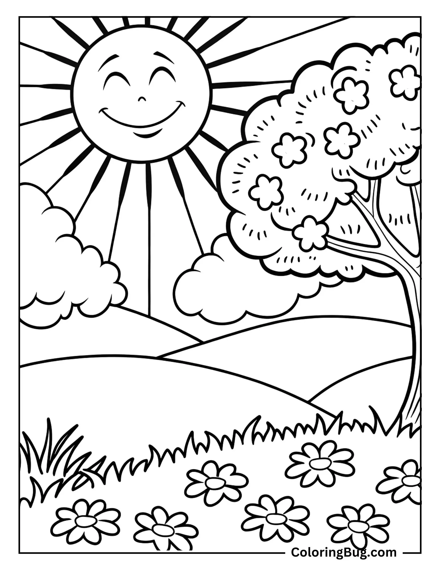 June Solstice Day Coloring Page