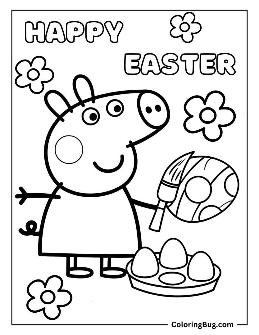 30 Peppa Pig Easter Coloring Pages (Free Printable PDFs)