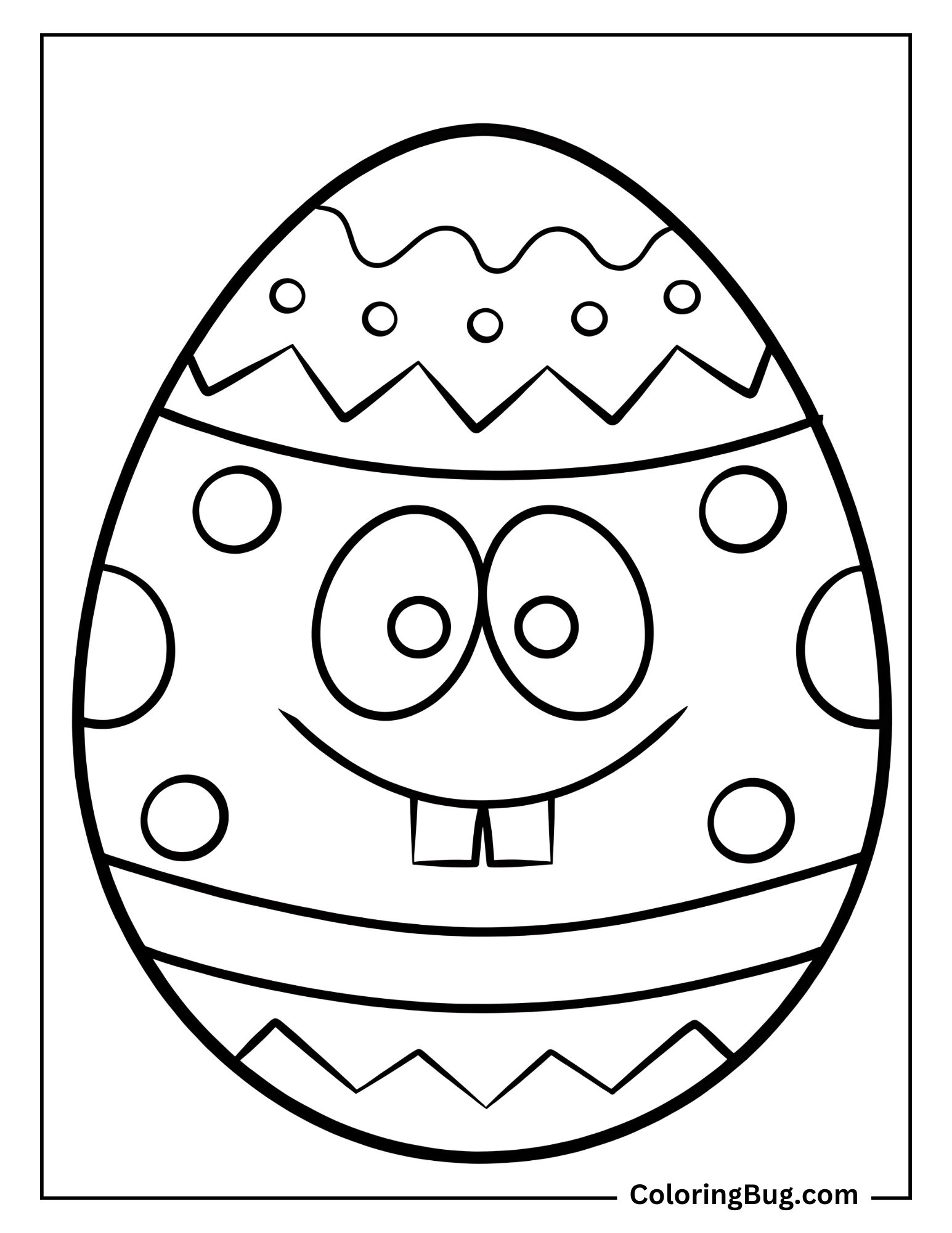 SpongeBob Theme Easter Egg Coloring Page