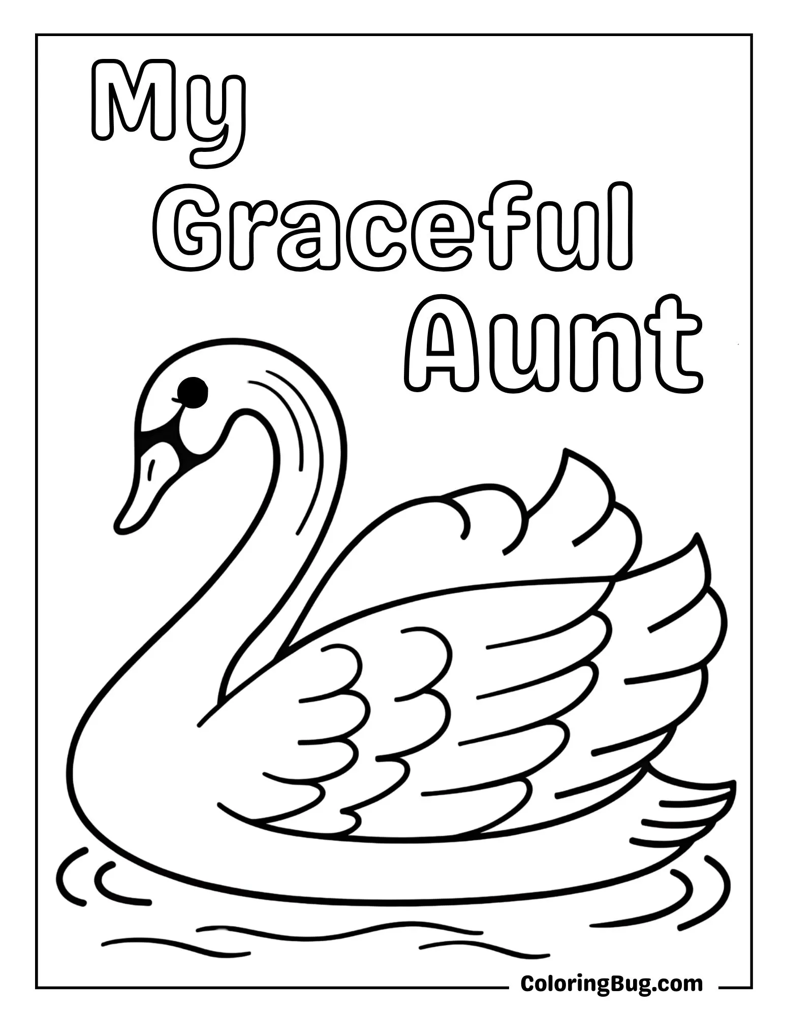 Swan Gliding Across The Water Coloring Sheet