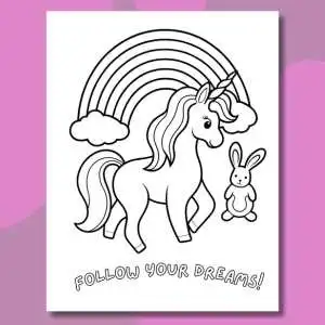Unicorn Coloring Book Page