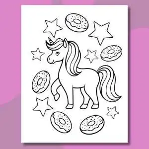 Unicorn Coloring Book Page