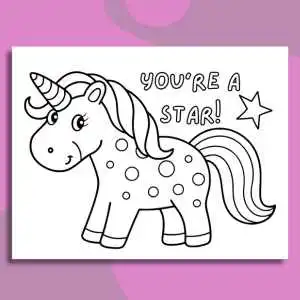 Unicorn Coloring Book Page