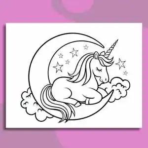 Unicorn Coloring Book Page