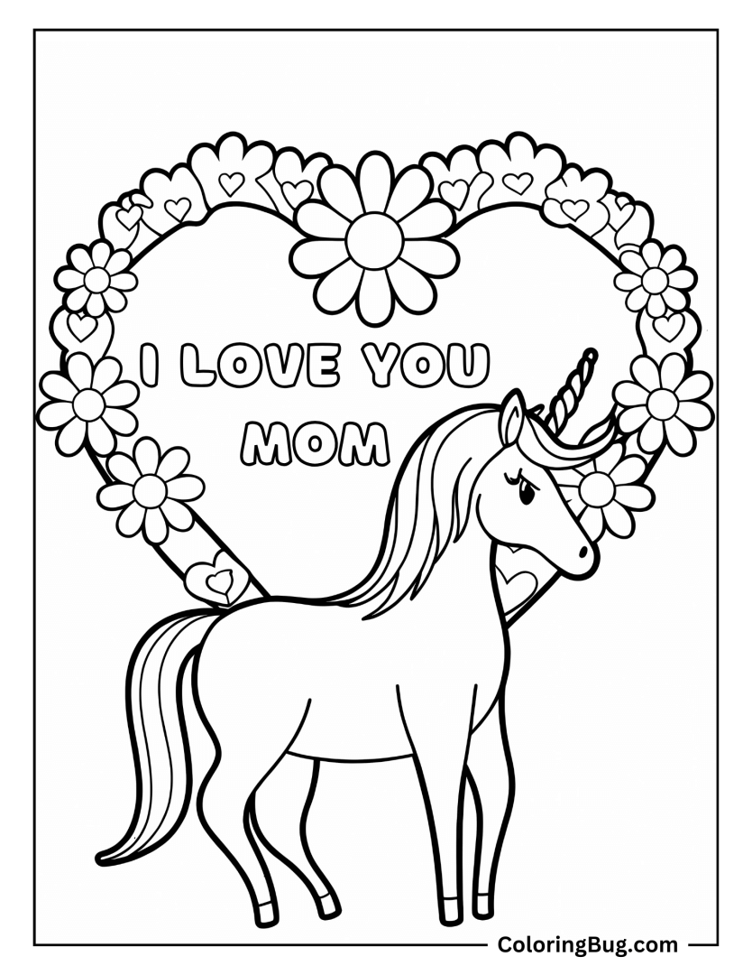 20 Unicorn Mother's Day Coloring Pages (Free Printable PDFs)