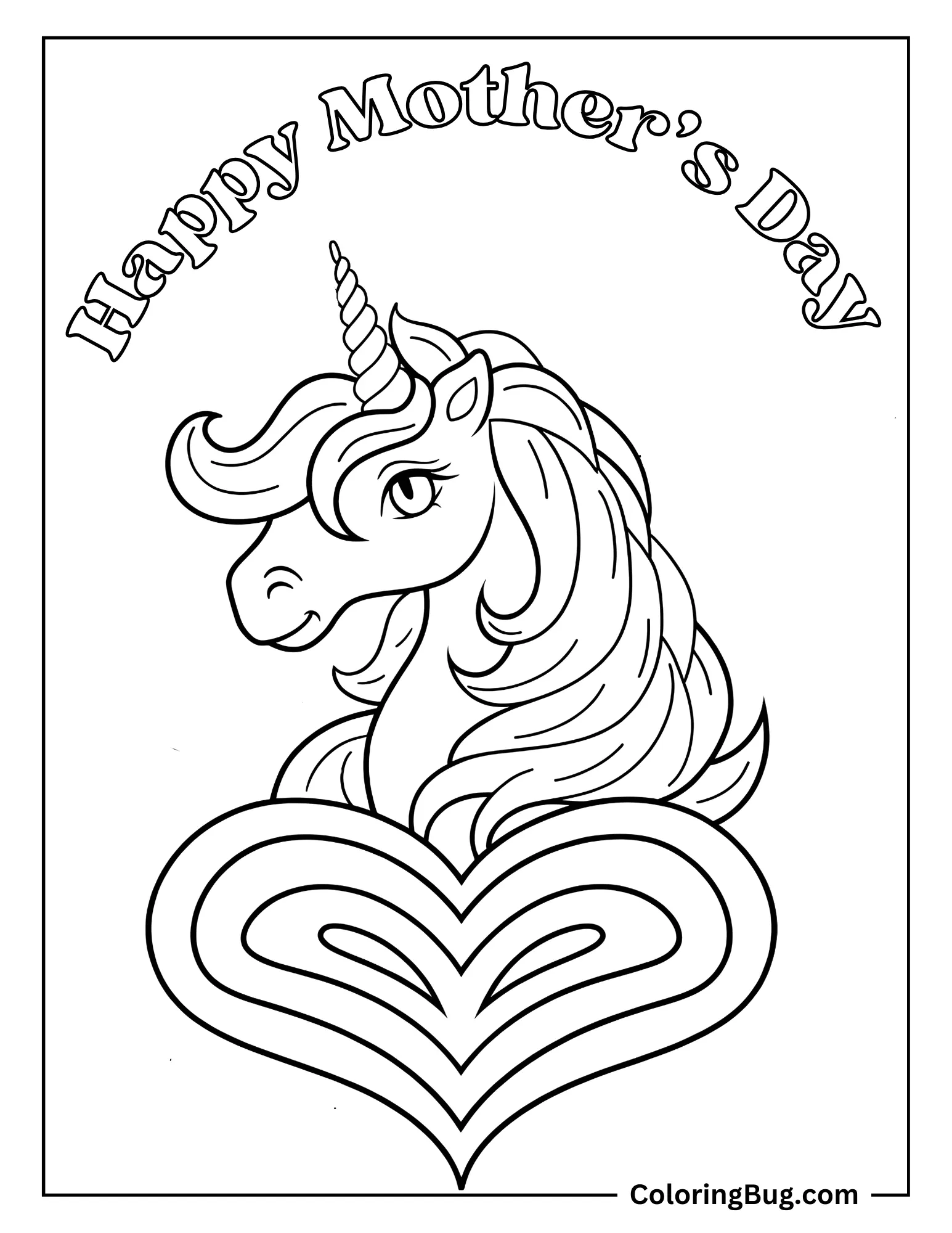 20 Unicorn Mother's Day Coloring Pages (Free Printable PDFs)