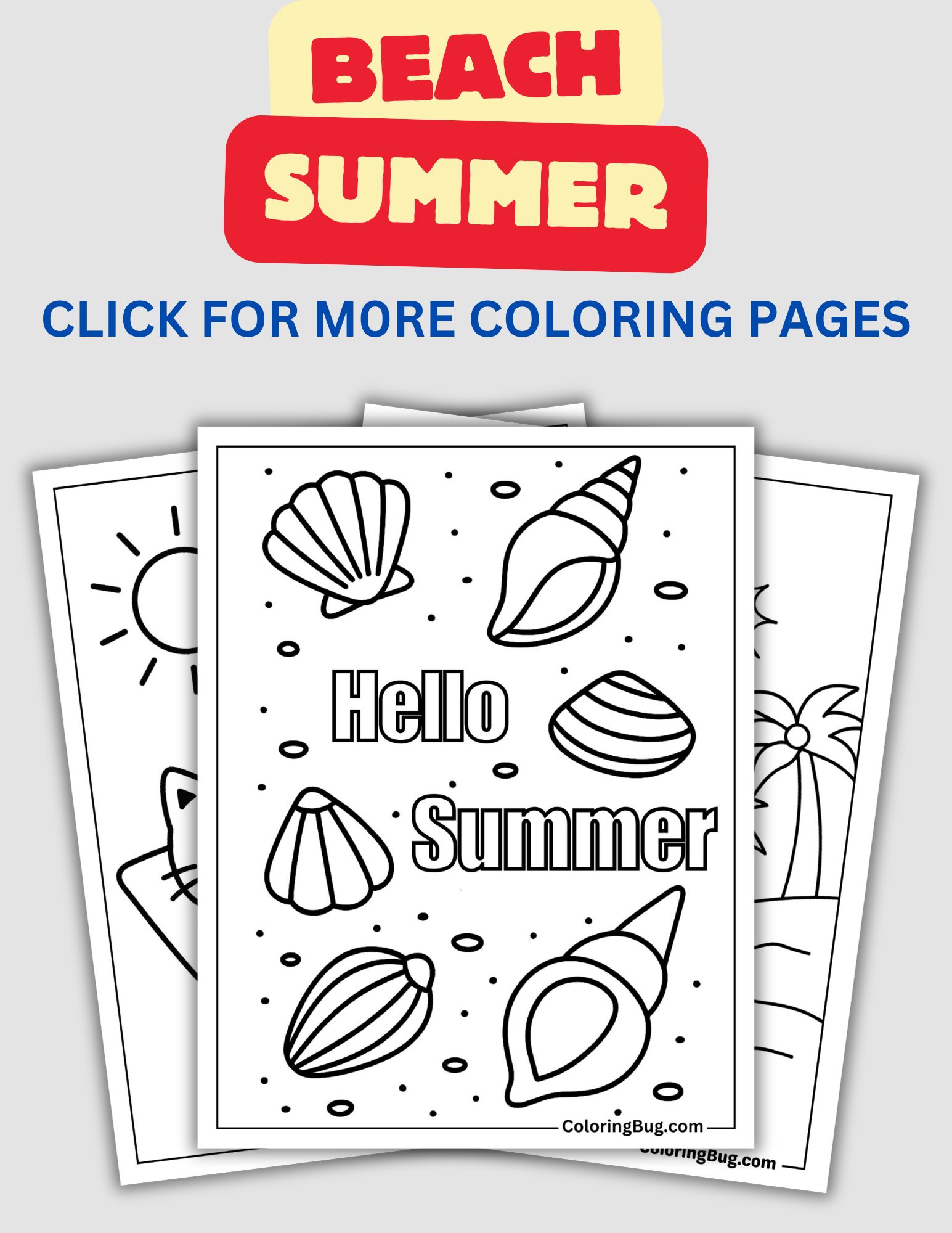Beach Summer Coloring Pages