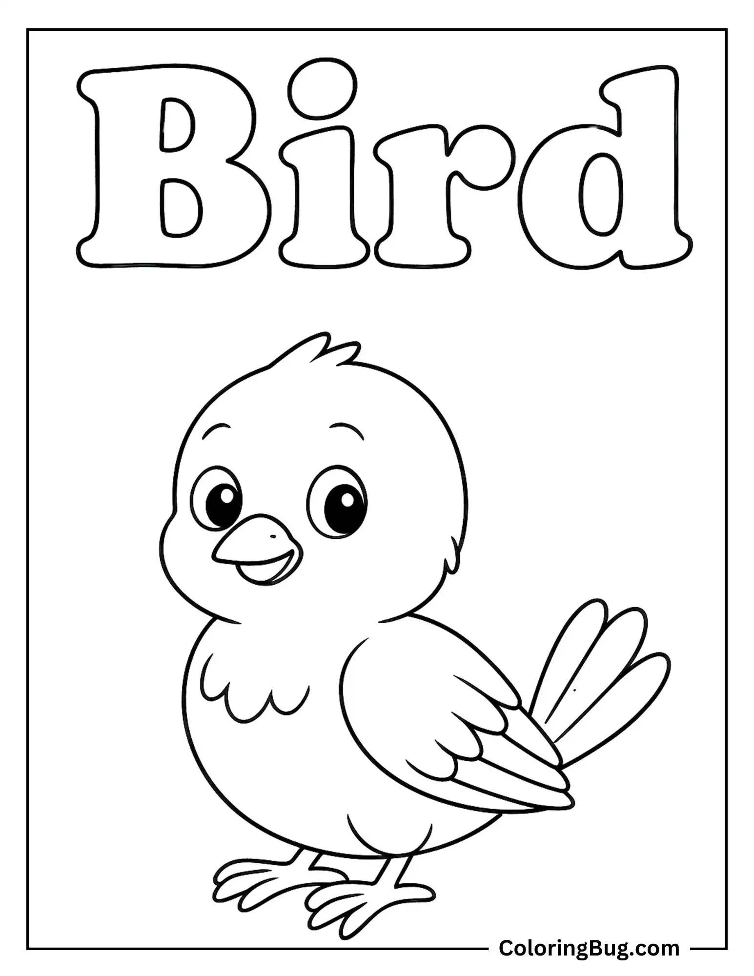 Bird Spelling Coloring sheet
