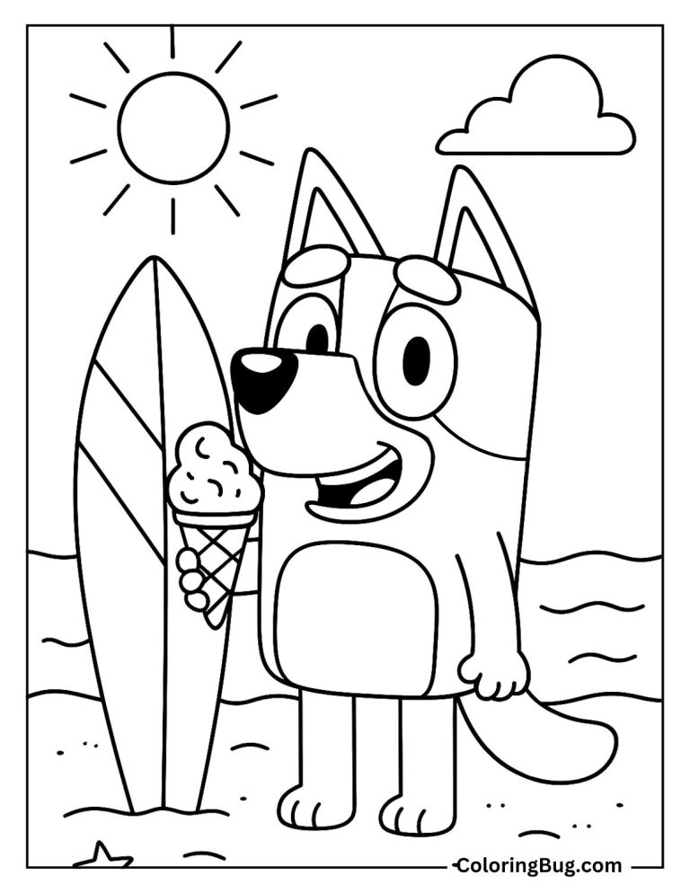 34 Bluey Summer Coloring Pages (Free Printable PDFs)