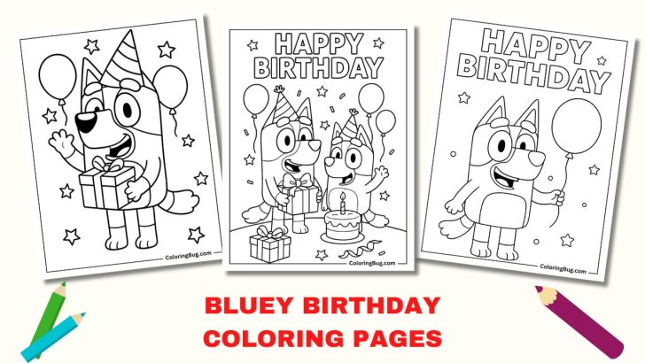 Bluey Birthday Coloring Pages