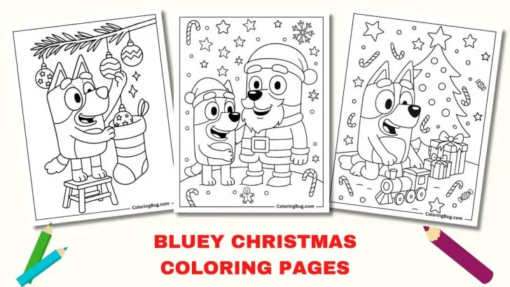 Bluey Christmas Coloring Pages