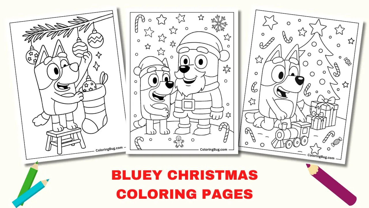 Bluey Christmas Coloring Pages