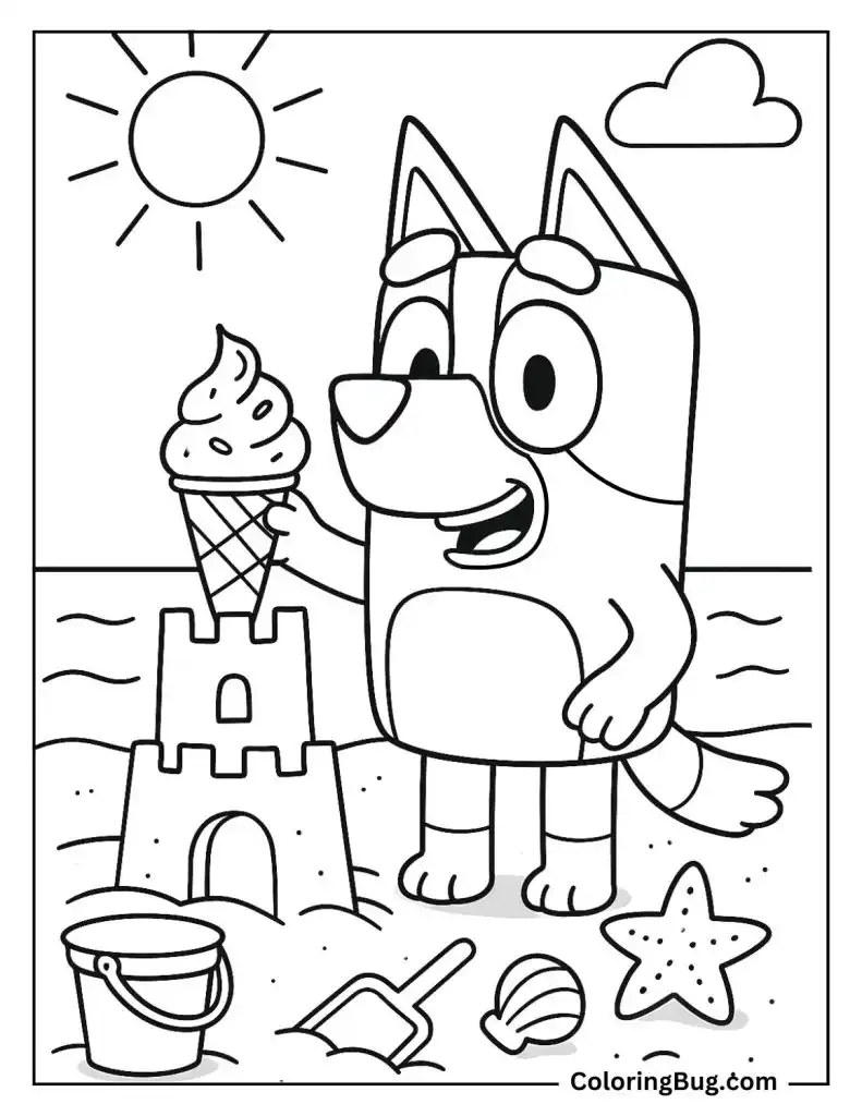 34 Bluey Summer Coloring Pages (Free Printable PDFs)