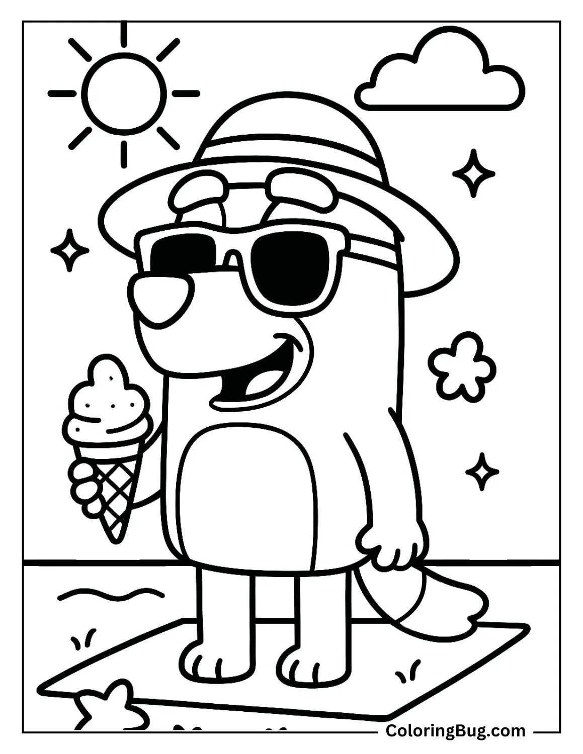 34 Bluey Summer Coloring Pages (Free Printable PDFs)
