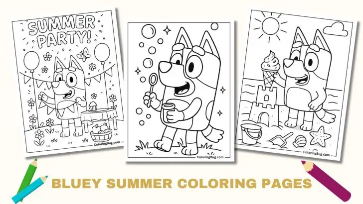 Bluey Summer Coloring Pages