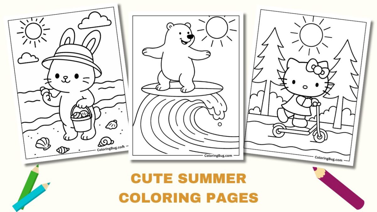 20 Cute Summer Coloring Pages Free - Cute Summer Coloring Pages 1200x675 