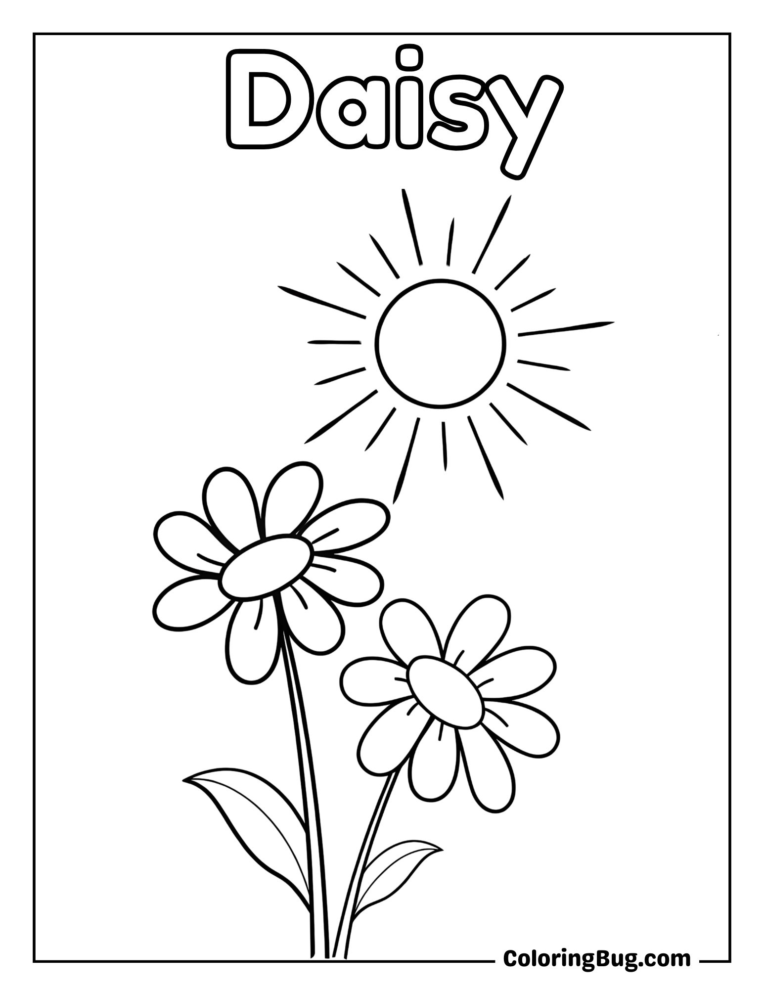 Dancing Daisies in the Sunshine Coloring Sheet