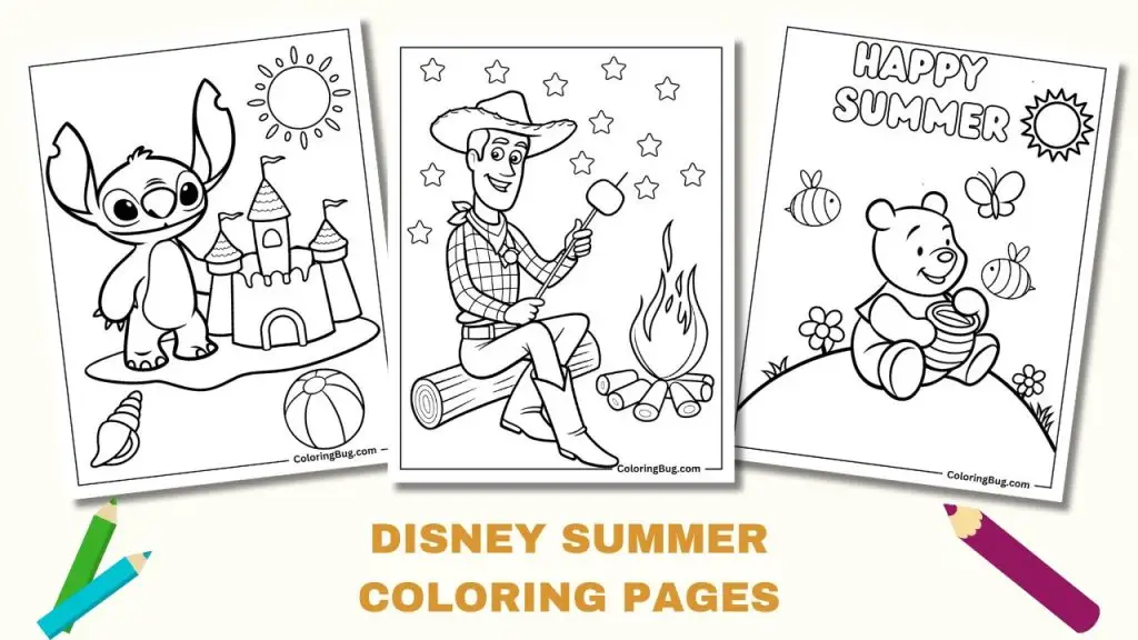 Disney Summer Coloring Pages