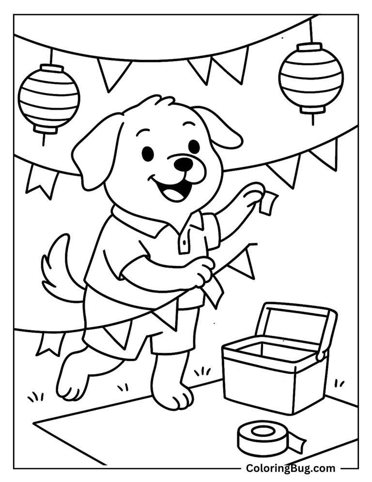 30 Dog Summer Coloring Pages (Free Printable PDFs)