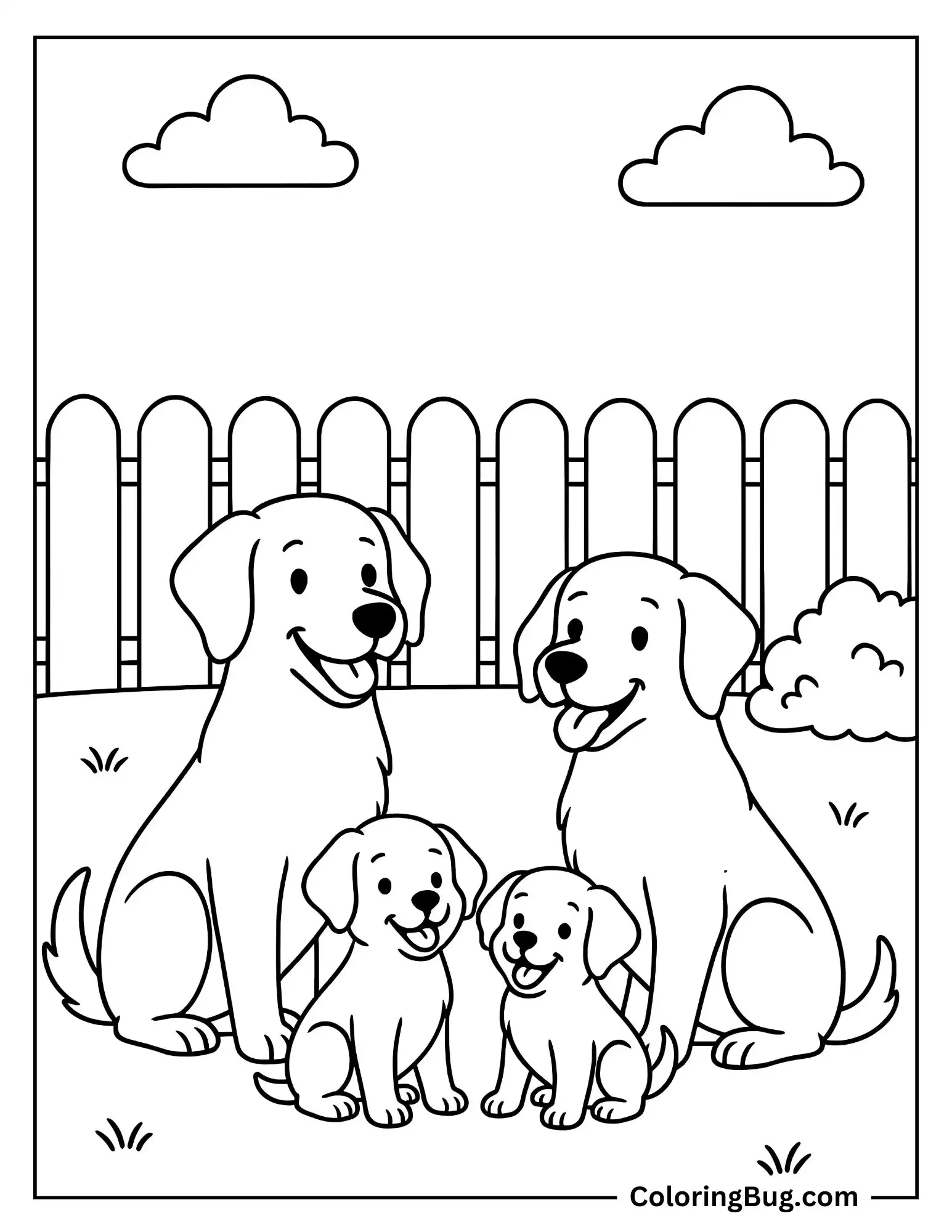 Dog Family Coloring sheet